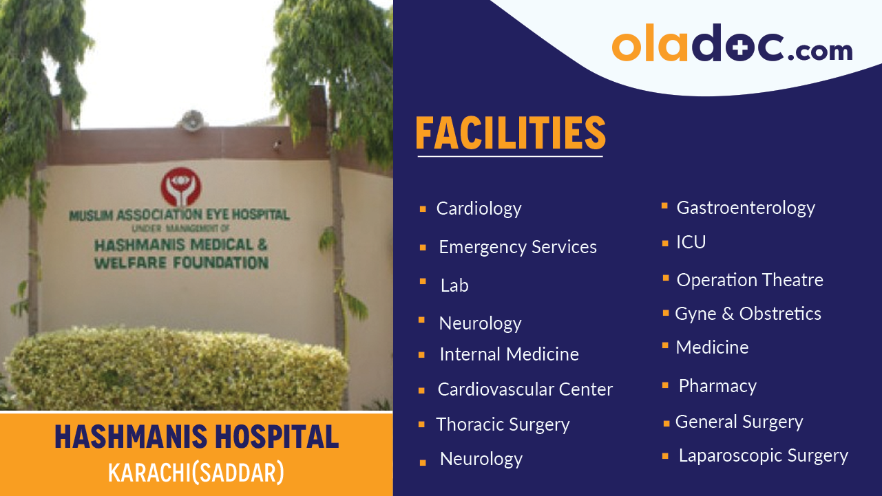 Facilities at Hashmanis Hospital Karachi (Saddar)